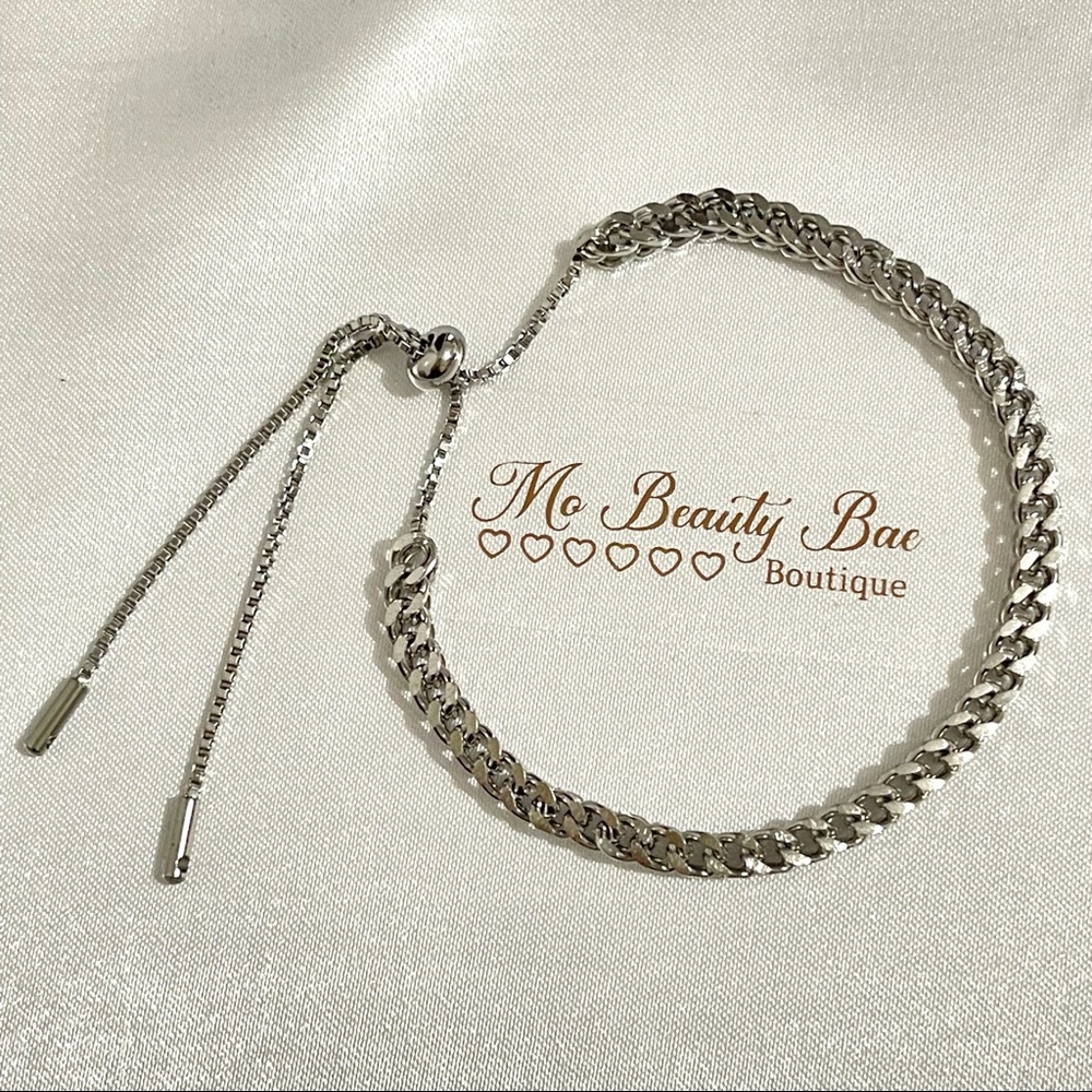 Adjustable Silver Chain Bracelet
